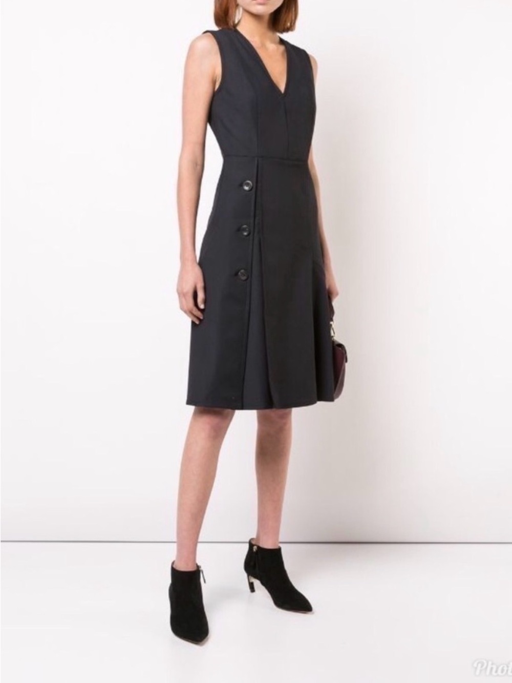 Derek Lam Aria V-Neck
Tailored Dress Black Noir